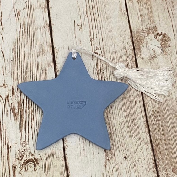 Vintage WEDGWOOD Blue Jasper Ware Star Musical Instrument Christmas Ornament - Picture 6 of 12